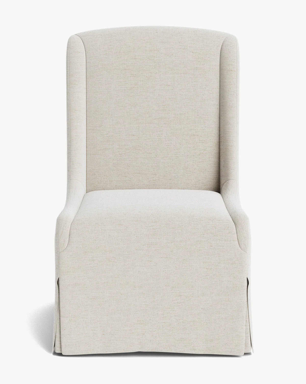 Classic Upholstered Dining Chair with Oak Legs & Brass Casters for Dining Room
