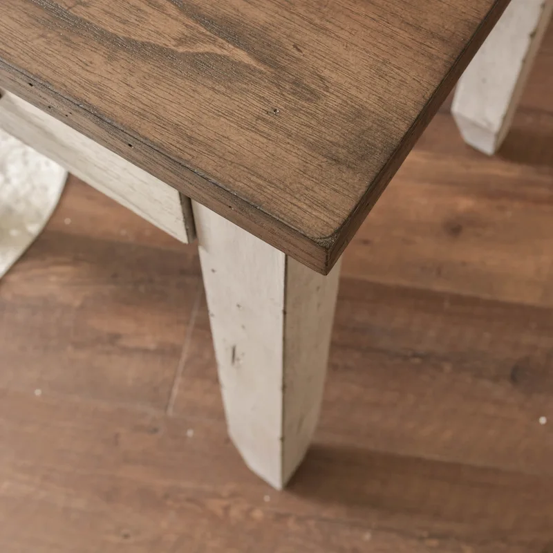 Two-Tone Finish 1-Drawer Wooden Side Table