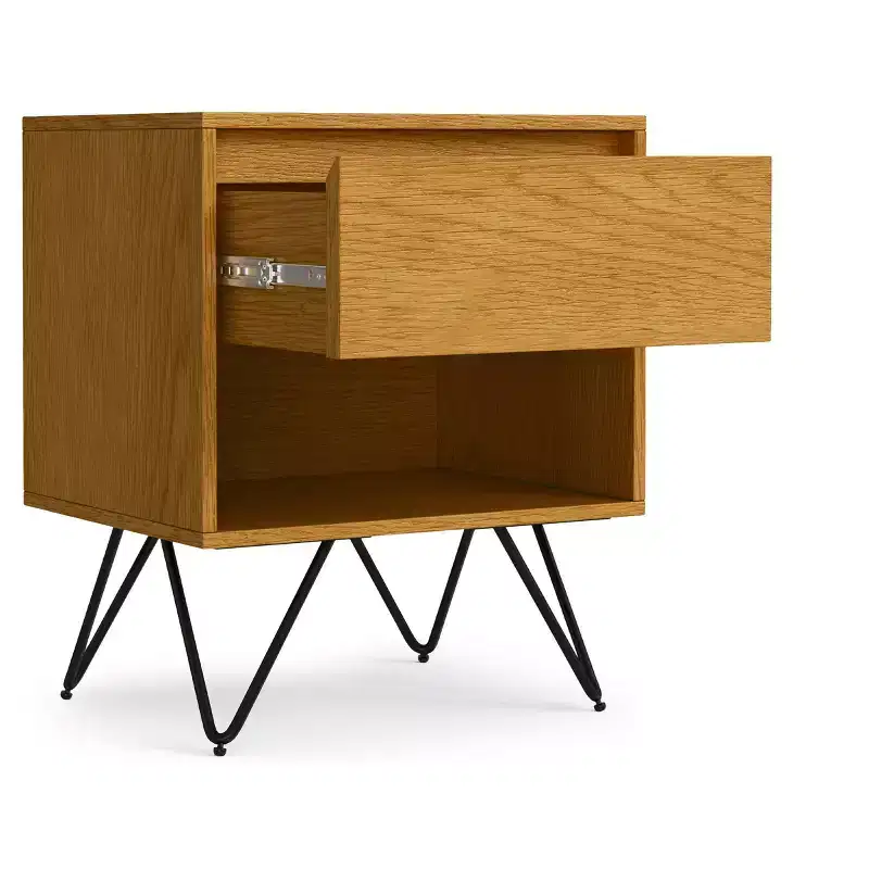 Moreno 20 inch Wide Industrial Nightstand in Oak