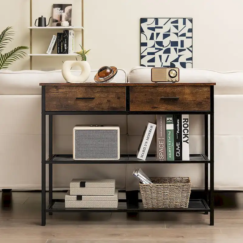 Console Entryway Sofa Table with 2 Drawers for Entrance Living - See Details