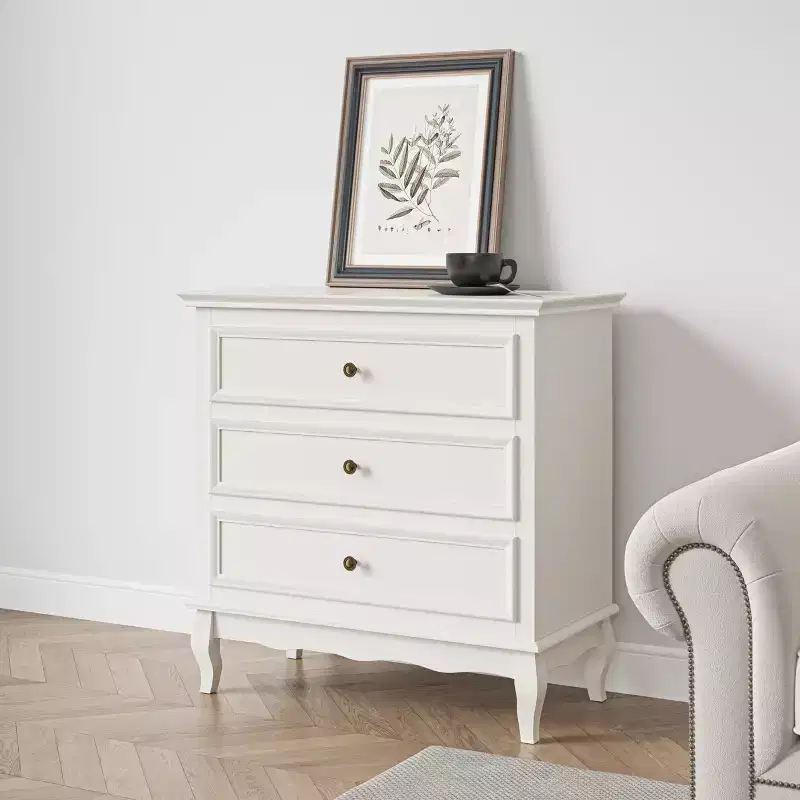 Heynemo 3 Drawer Dresser for Bedroom, Wide Chest of Drawers with Ball Bearing Slide, Modern Wood Dresser Nightstand Cabinet for Living Room