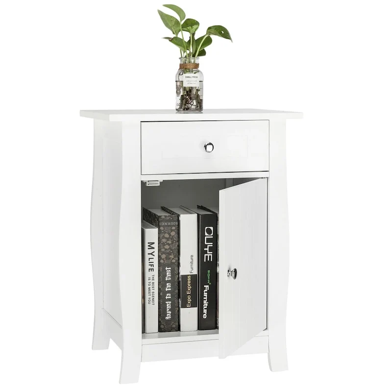 Folding TV Tray Table Set of 4 | Portable Snack Tables | Wood Grain Finish